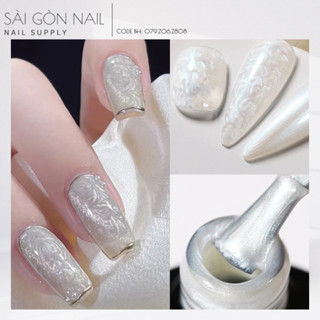 Sơn gel ngọc trai sơn ánh trai màu trắng làm nail - Sài Gòn Nail