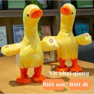   Loại sạc  Vịt nhại giọng biết nói biết đi biết hát - Vịt vàng poka bông nhại tiếng kêu quạc quạc vui nhộn cho bé 