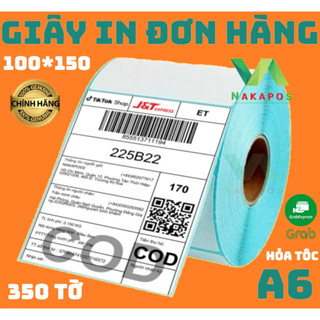 ( COMBO 2 CUỘN ) Giấy In Nhiệt 100x150 Khổ A6 Cuộn 350 Tem Sẵn Lớp Dán Giấy In Đơn hàng Shopee ( COMBO 2 CUỘN )