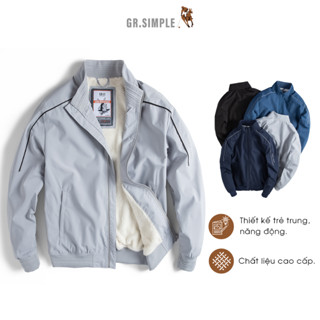  Áo khoác nam cao cổ Áo khoác bomber lót lông cừu siêu cản gió phom đẹp GRSIMPLE 2 lớp siêu ấm 