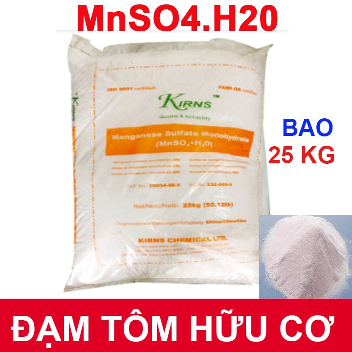 Phân Bón Manganese Sulphate Monohydrate (MnSO4.1H2O) (Dạng bột) - BAO 25 KG
