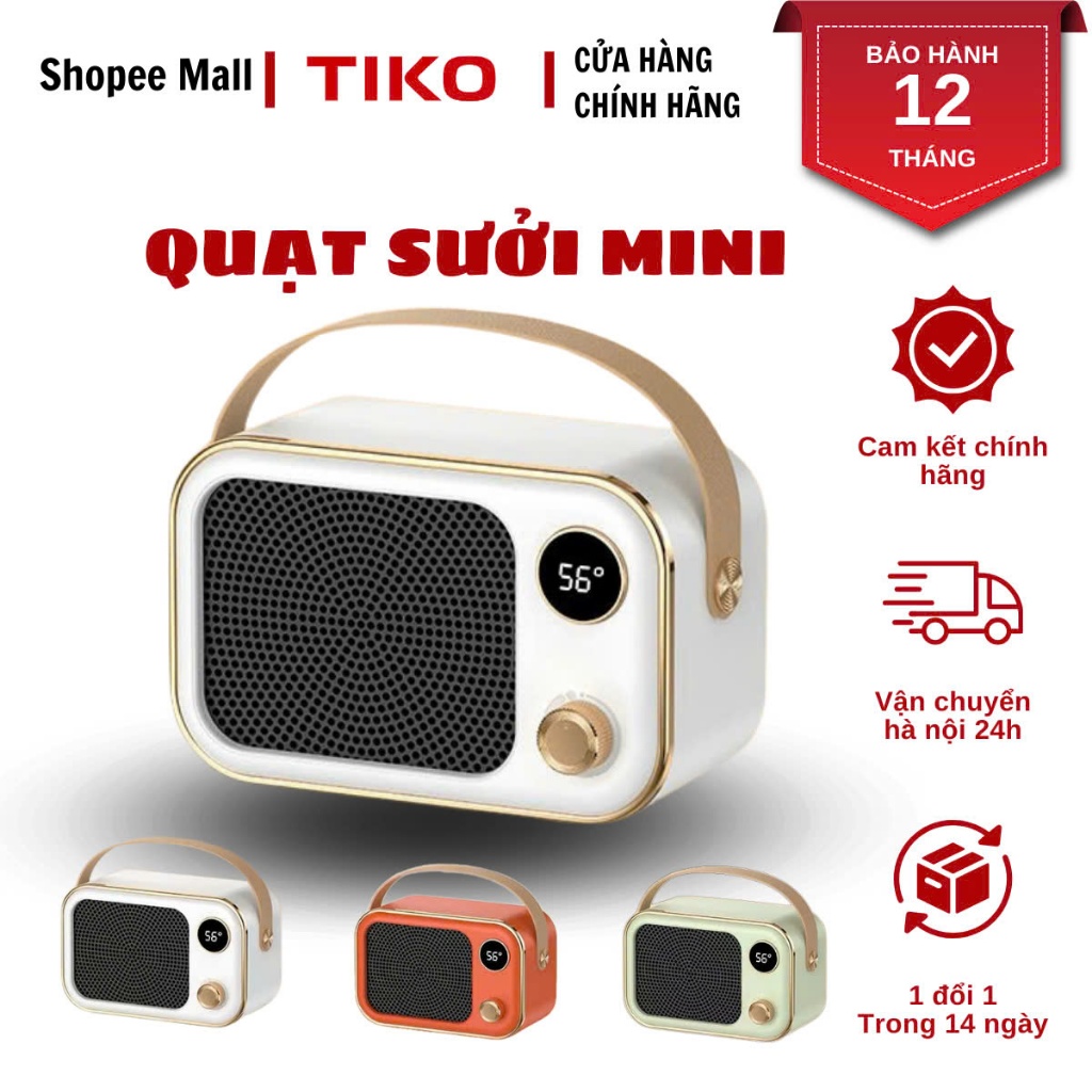 Máy Sưởi Gốm TIKO Để Bàn Làm Nóng  ,Không Gây Khô ,Sưởi Ấm Phòng Ngủ Phòng Khách. Máy sưởi Mini