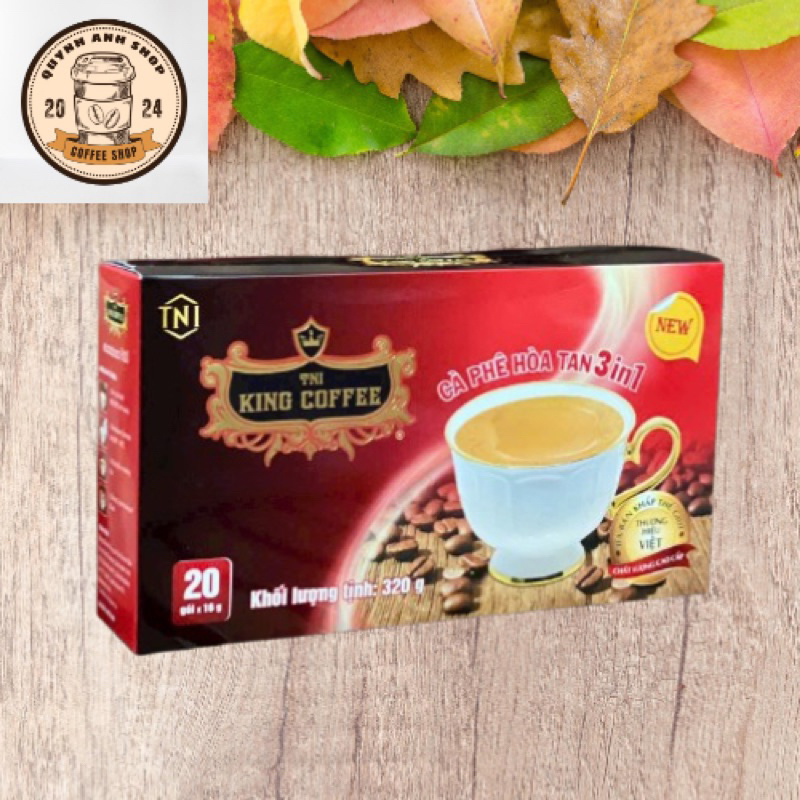 Cà Phê Hòa Tan 3in1 King Coffee Hộp 20 Gói (320g) – Thơm Ngon Đậm Đà