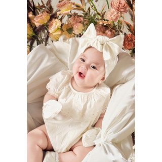 [ BST Sơ Sinh EBông ] Bộ đồ sơ sinh "Bông Bé Bỏng "  HEHEHIHI - BS01 ( Không kèm phụ kiện )