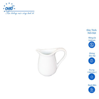 Bình rót Sữa  Sứ Trắng Cao Cấp OHIO, dung tích 35ml, 65ml, 105ml, Bình sữa, đồ dùng pha chế, đồ dùng bàn ăn.