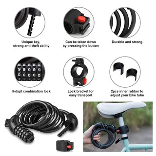 Khoá dây 5 số cao cấp cho xe đạp