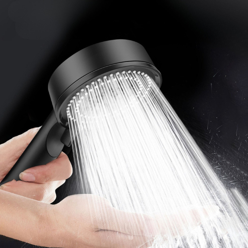 Vòi sen tăng áp 5 chức năng nước, đầu vòi hoa sen nóng lạnh không nút bật tắt màu ĐEN, chất liệu nhựa PP tiết kiệm nước | BigBuy360 - bigbuy360.vn