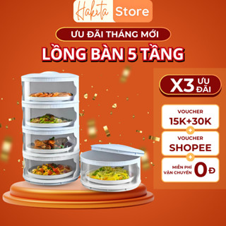 Mẫu Mới 2021 - Lồng bàn 5 tầng đậy thức ăn giữ nhiệt chống bụi tiện lợi