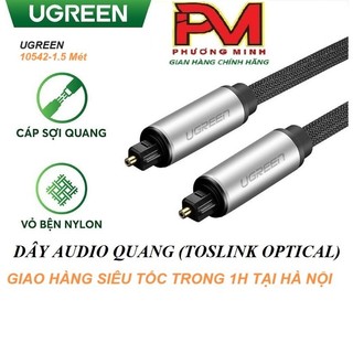 Cáp audio quang dài 1,5m ugreen 10542 vỏ nhôm - hàng cao cấp chính hãng