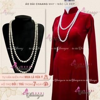 Dây chuyền ngọc trai nhân tạo CHAANG May sẵn Vòng ngọc trai diện đẹp cùng áo dài truyền thống