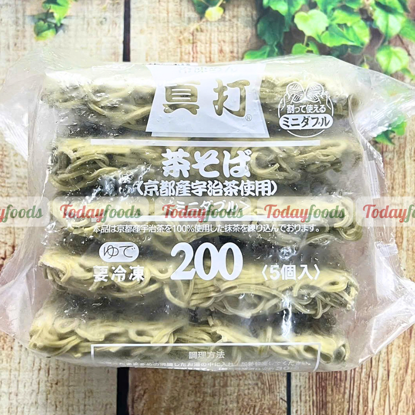 [CHỈ GIAO HCM] Mì Cha Soba Nhật Bản {Shimadaya} (5 Vắt) 1KG [Đông Lạnh] - Mì Soba Trà Xanh