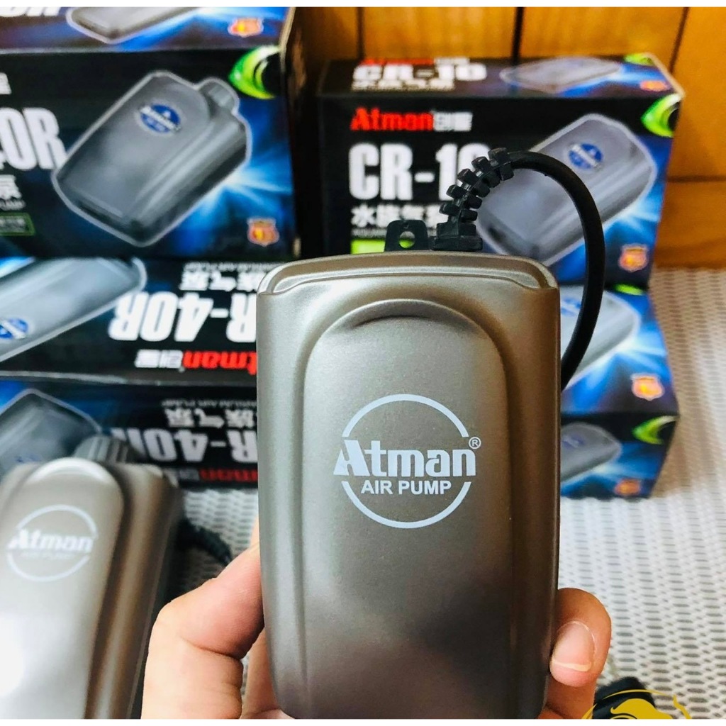 Máy sủi oxy Atman CR10 1 đầu vòi cho bể cá cảnh, thủy sinh siêu êm