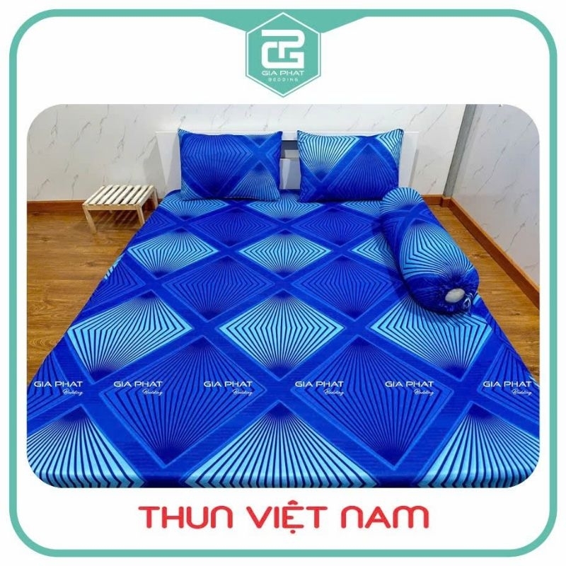 Bộ Ga Giường Thun Lạnh Việt Nam ( 1 ga + 2 áo gối nằm + 1 áo gối ôm) | BigBuy360 - bigbuy360.vn