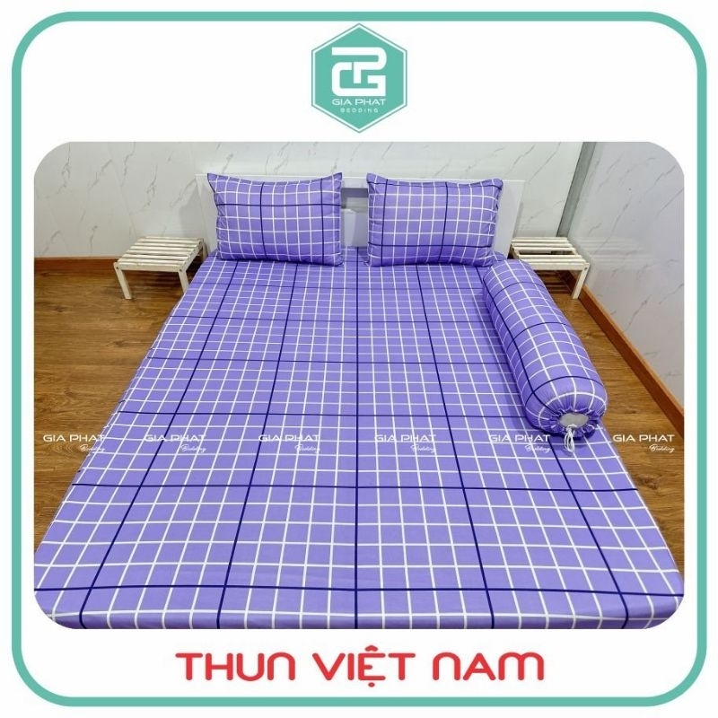 Bộ Ga Giường Thun Lạnh Việt Nam ( 1 ga + 2 áo gối nằm + 1 áo gối ôm) | BigBuy360 - bigbuy360.vn