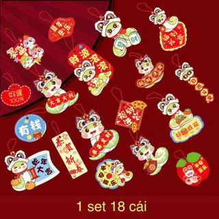 Set 18 Dây treo trang trí tết ,Trang Trí Chậu Cây Năm Mới. dây treo, liễng trang trí cây mai, đào 2025