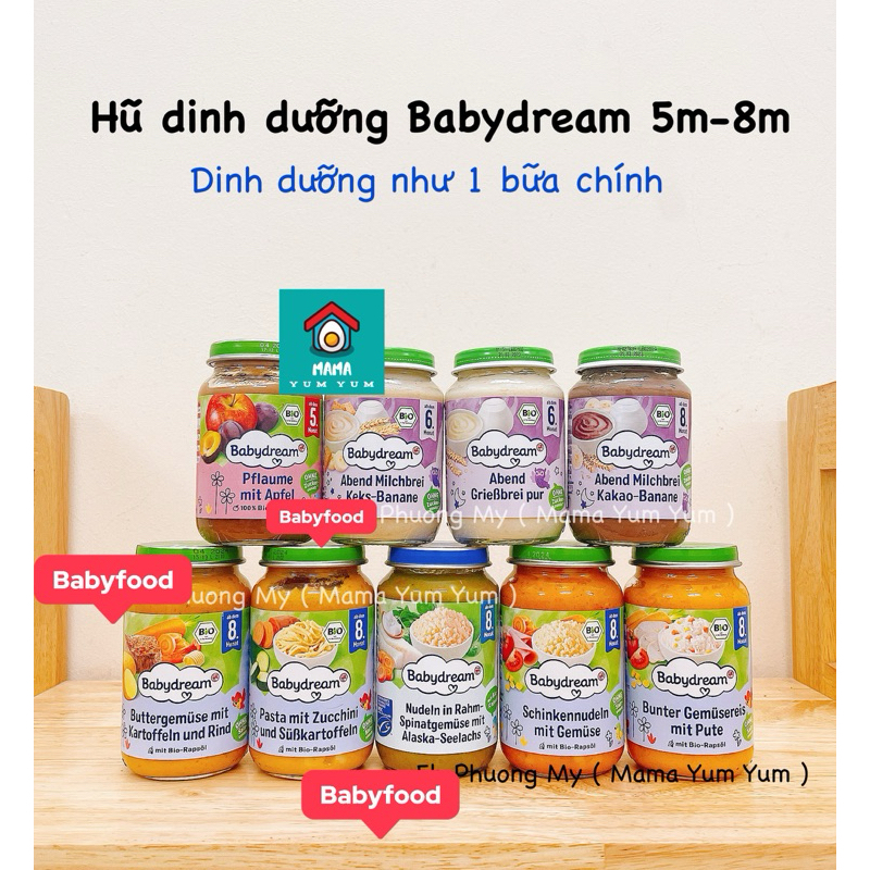 𝗛𝗮̀𝗻𝗴 𝗮𝗶𝗿 Date 10/26-5/2027 Hũ dinh dưỡng BabyDream hữu cơ vị mặn cho bé từ 5m,6m,8m 5tháng, 6 tháng, 8 tháng Đức