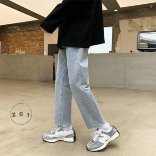 Quần jean baggy xanh bạc rách Gấu cá tính nam, nữ ống đứng, dáng suông, không phai, màu A02