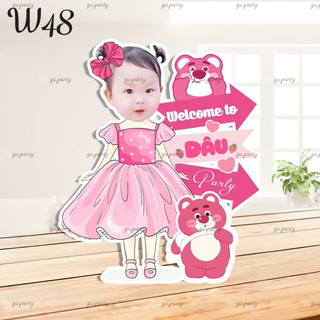 (Cắt Máy) Cây Welcome Sinh Nhật Kèm Chibi Bé