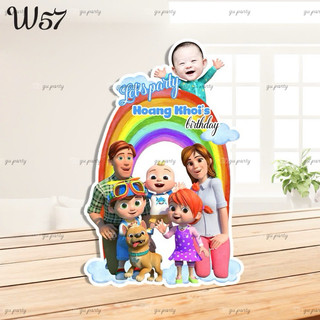 (Cắt Máy) Cây Welcome Sinh Nhật Kèm Chibi Bé
