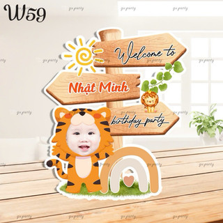 (Cắt Máy) Cây Welcome Sinh Nhật Kèm Chibi Bé
