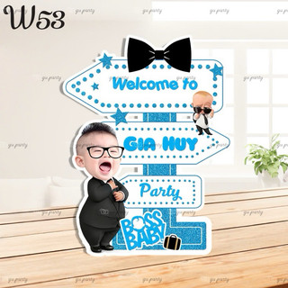(Cắt Máy) Cây Welcome Sinh Nhật Kèm Chibi Bé
