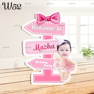 (Cắt Máy) Cây Welcome Sinh Nhật Kèm Chibi Bé