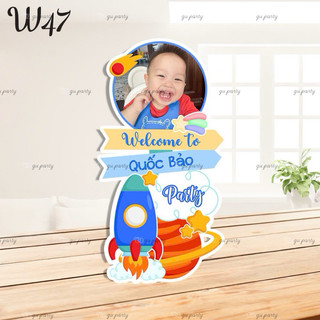 (Cắt Máy) Cây Welcome Sinh Nhật Kèm Chibi Bé