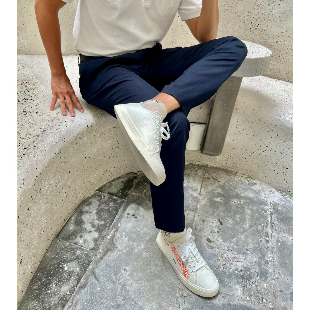 Giày Vải Thêu Hoạ tiết dân tộc ZOE Cham Sneaker Canvas Nam Đế Tăng Chiều Cao Độc đáo và Tinh Tế