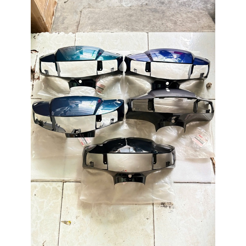ốp đèn pha ( bợ đèn) tay lái trước + tem chữ suzuki cho dòng xe viva 110