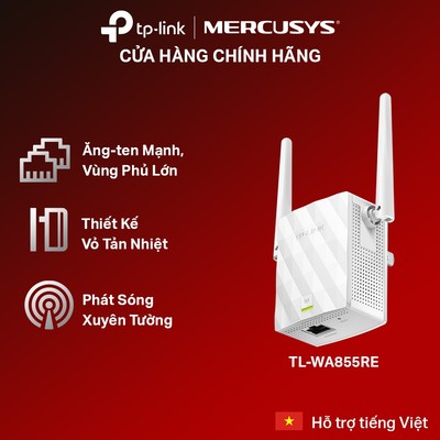 [Bộ Kích Sóng Wi-Fi] TP-Link TL-WA855RE chuẩn N | Mở Rộng Wi-Fi 300Mbps, Dễ Lắp, Giá Tốt