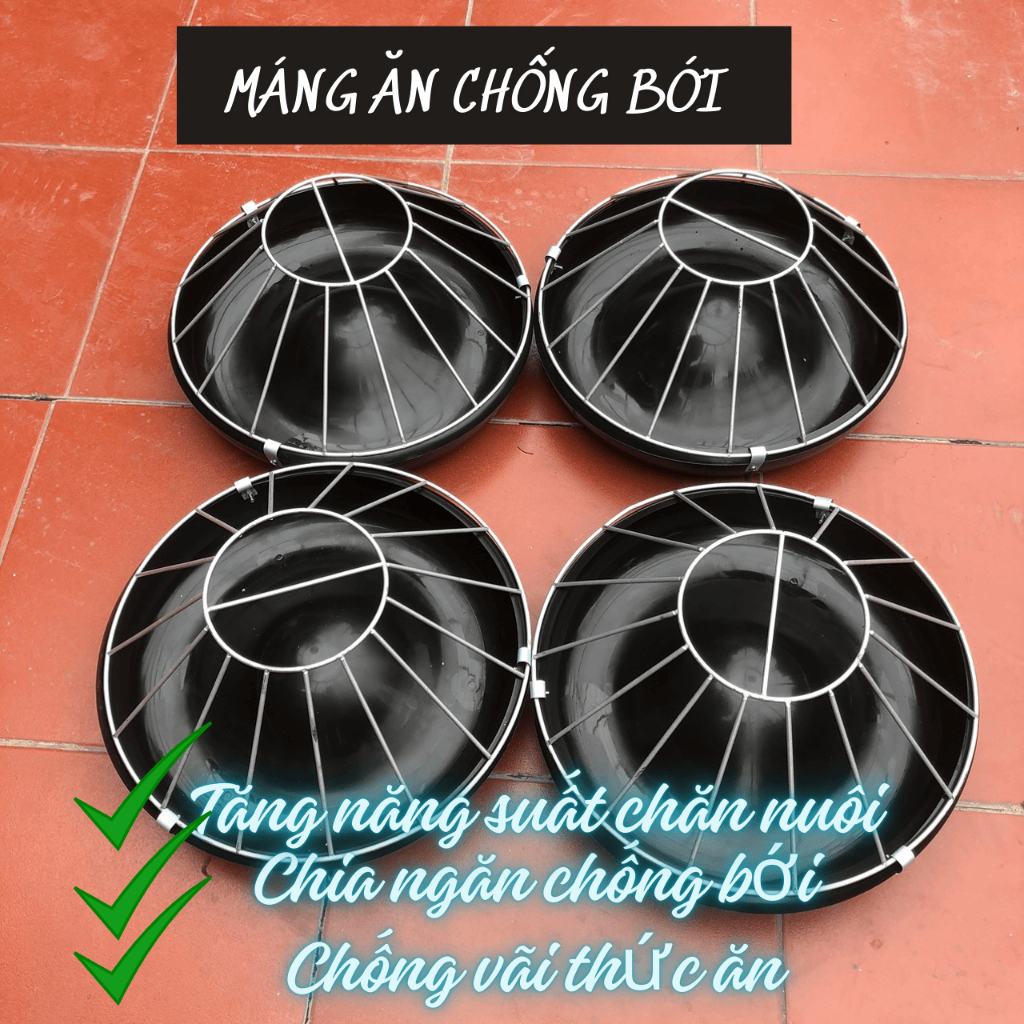 Máng ăn cho Gà Chống Bới chống vãi cho gia cầm chia ngăn