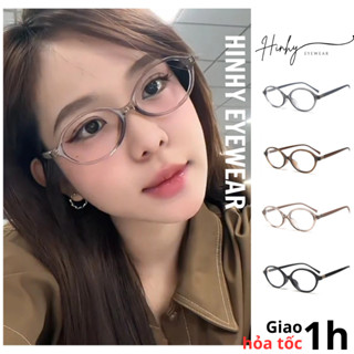 Gọng kính oval tròn cao cấp loại 1 càng cốt chất liệu Acetate siêu nhẹ[Lắp cận đến 6 độ] thời trang nam nữ giả cận 7234A