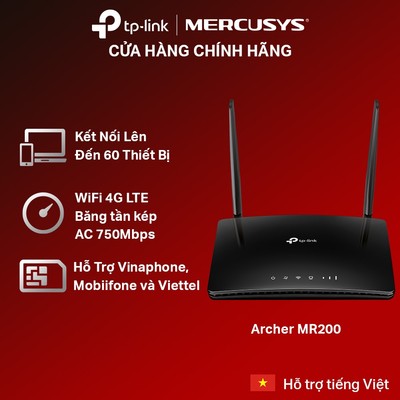 [Hỏa Tốc] Bộ Phát Wifi Di Động 4G TP-Link Archer MR200 Chuẩn AC 750Mbps