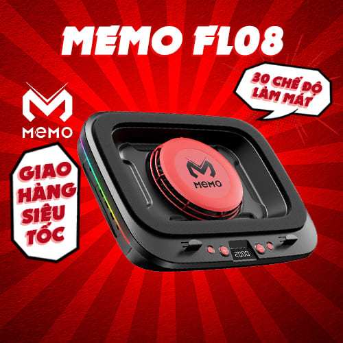 Tản nhiệt laptop gaming MEMO FL08 mới cùng 30 chế độ điều chỉnh gió màn hình hiển thị tăng fps cho g