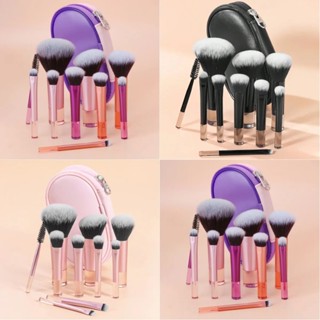 Bộ Cọ Trang Điểm 10 Cây Mini Makeup Brush Travel Kit + TÚI ĐỰNG DA PU
