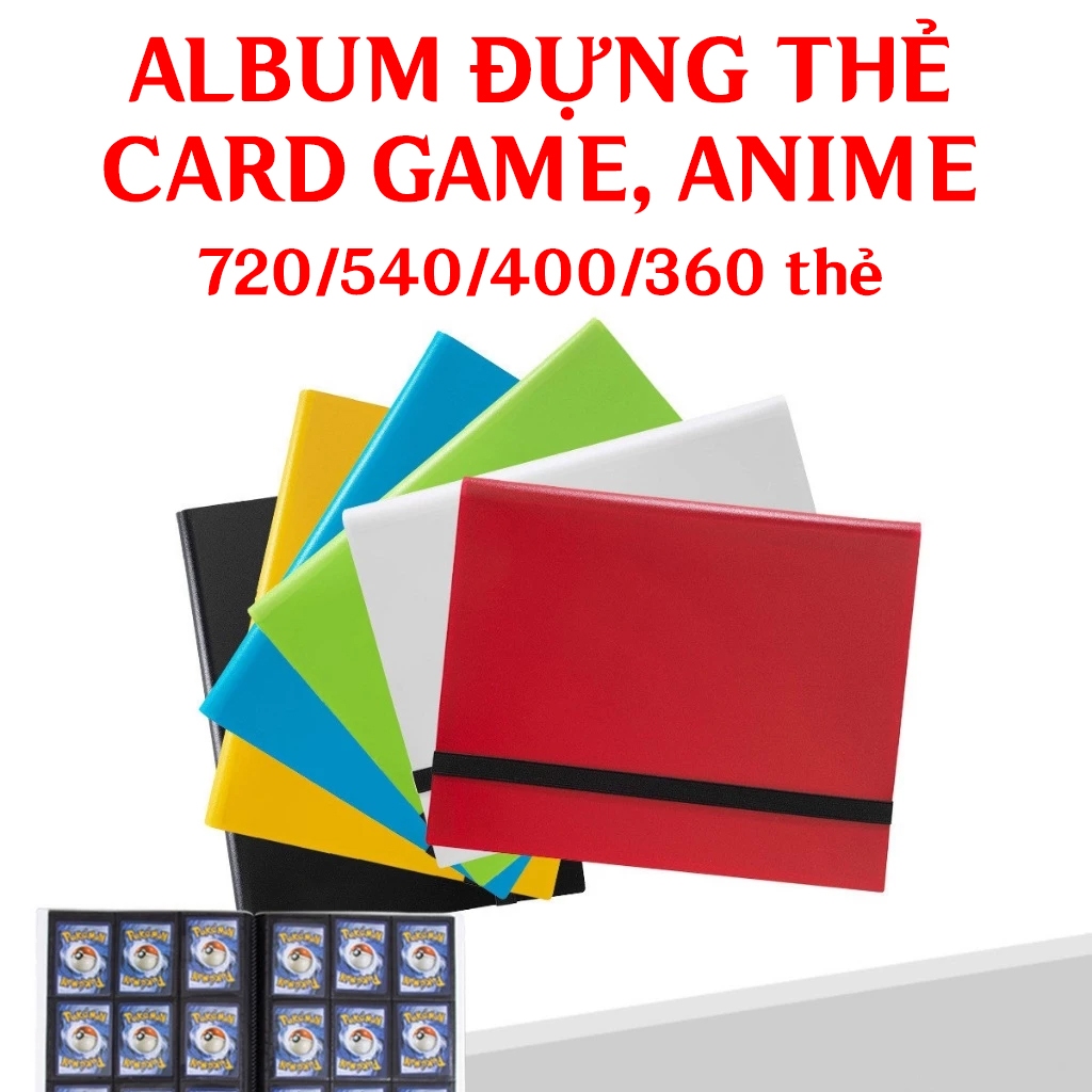 Album 540 Thẻ, Sổ Đựng Card Sưu Tầm Thẻ Bài One Piece, Yugioh, Pokemon 3x3 Nhỏ Nhắn Đủ Màu - Không Bao Gồm Thẻ