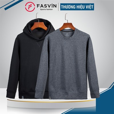 Áo Nỉ Thể Thao Nam Fasvin AD24649 và AD24645.HN Vải Thun Thể Thao Nhẹ Xốp Mềm Mại Ấm Áp
