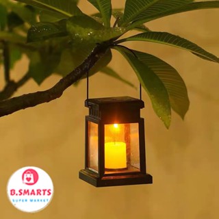 Đèn Led Tích Điện Năng Lượng Mặt Trời Decor Cổ Điển, Đèn Treo Ngoài Trời Hình Ngọn Nến Ánh Sáng Vàng