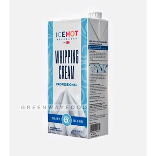 Kem sữa chuyên nghiệp Whipping cream ICEHOT hộp 1L