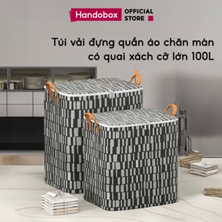 Túi Đựng Quần Áo Chăn Màn Handobox Vải Chống Nước Giỏ Đựng Quần Áo Gấp Gọn Cỡ Lớn 100L 140L Tiện Lợi