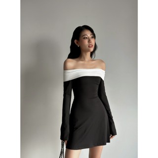 BASICBODY-Lala dress/ tay loe xẻ nhẹ/ đang váy xoè nhẹ nhàng