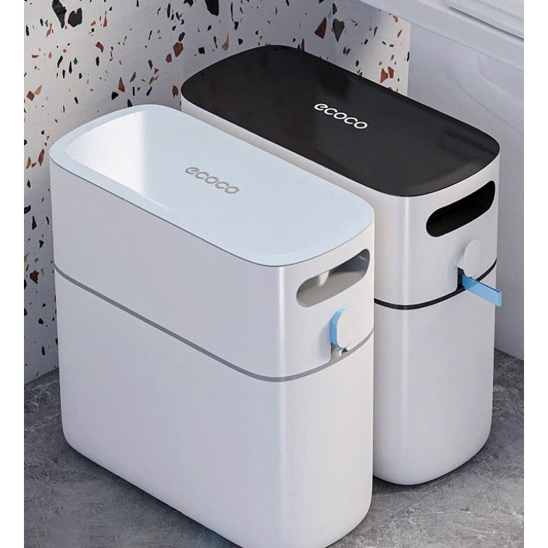 Thùng Rác ECOCO 12L Thông Minh, Thùng Rác ECOCO  E2244 Nắp Kín Đựng Rác Nhà Vệ Sinh, Nhà Bếp