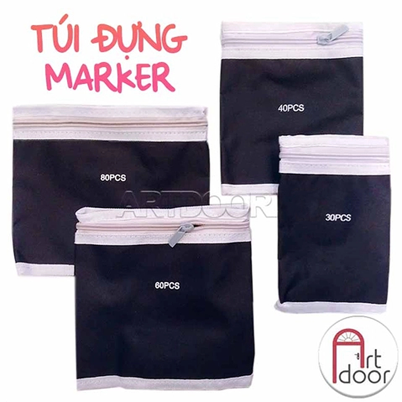 [ARTDOOR] Túi đựng bút Marker TOUCHLIIT vải đen khóa kéo