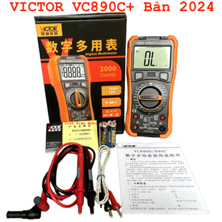 [Mẫu mới 2024] Đồng hồ đo vạn năng Victor VC890C+ chính hãng tặng kèm Pin AA