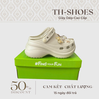  Dép Sục Đế Cao nữ Cross Crush Classic Đế cao 7Cm dành cho nữ full Box tặng Kèm 12 Sticker 3D 
