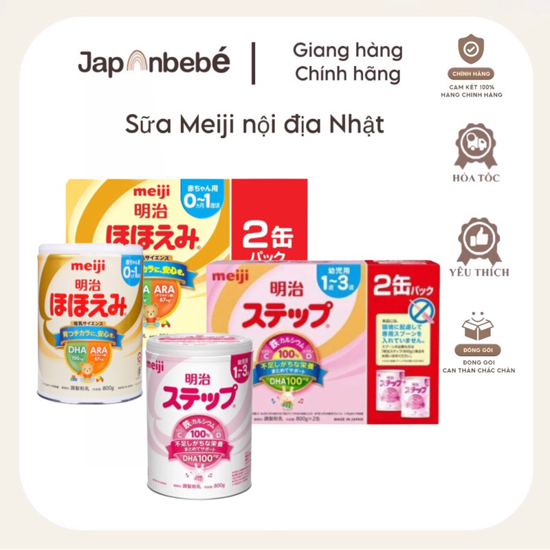 Sữa Meiji 0-1/1-3 nội địa Nhật lon 800gr