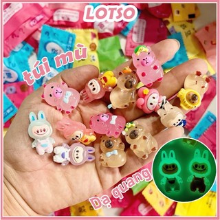  Combo 10 20 50 Túi Mù Charm Dạ Quang Blind Bag Túi Bí Mật Phát Sáng Hoạt Hình Thú Cưng - ls018002 