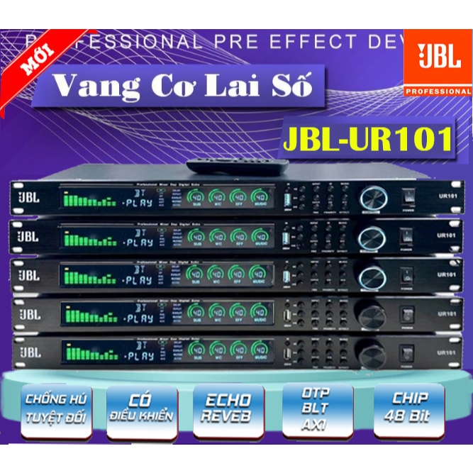 Vang Cơ Lai Số JBL UR101 Mẫu Mới 2024 Màn Hình Cực Đẹp, Chống Hú Tối Ưu, Tiếng Ca Mềm Mại , Chip DSP Vang Số Reverb Hay