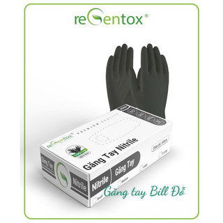 Hộp 100 Găng Tay Y Tế Màu Đen Nitrile Không Bột Regentox 240mm Kháng Hóa Chất, Chống Thủng, Không Gây Dị Ứng 100 Cái/Hộp