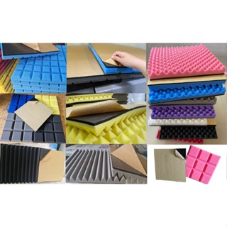 Mút tiêu âm các kiểu tấm nhỏ 50* 50cm có thêm lớp cao su non tiêu âm chống rung (có sẳn lớp keo dán)